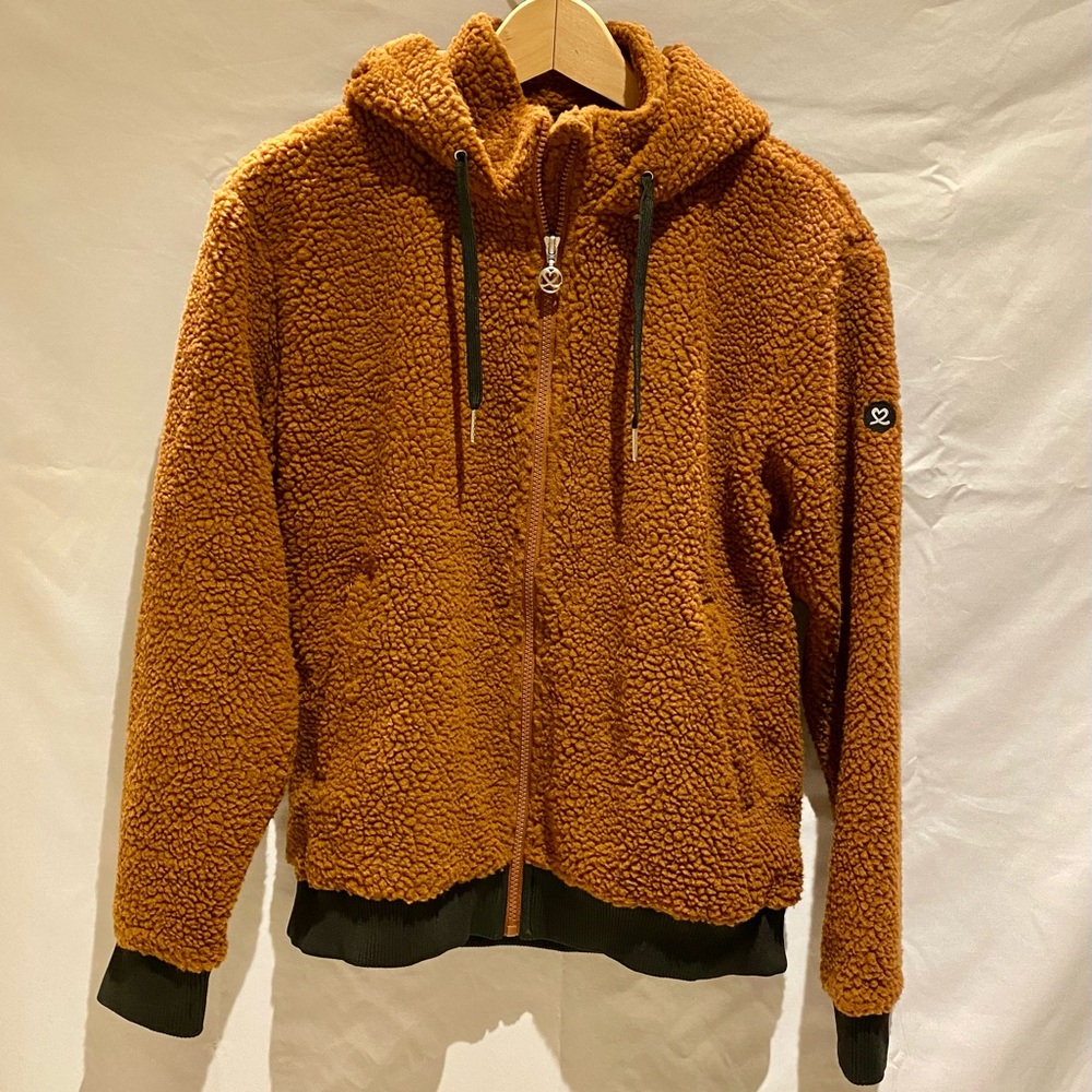 Daily Sports Brown Sherpa Fleece Jacket, Size L, Nwt